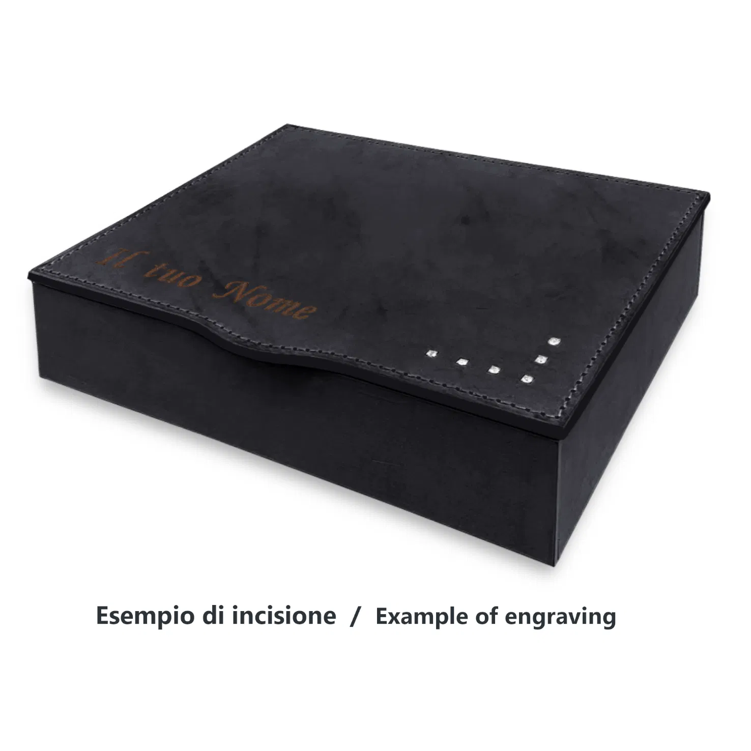 Incanto elite portagioie di lusso in cuoio con Swarovsk Quia Zulpo nero cuoio 03