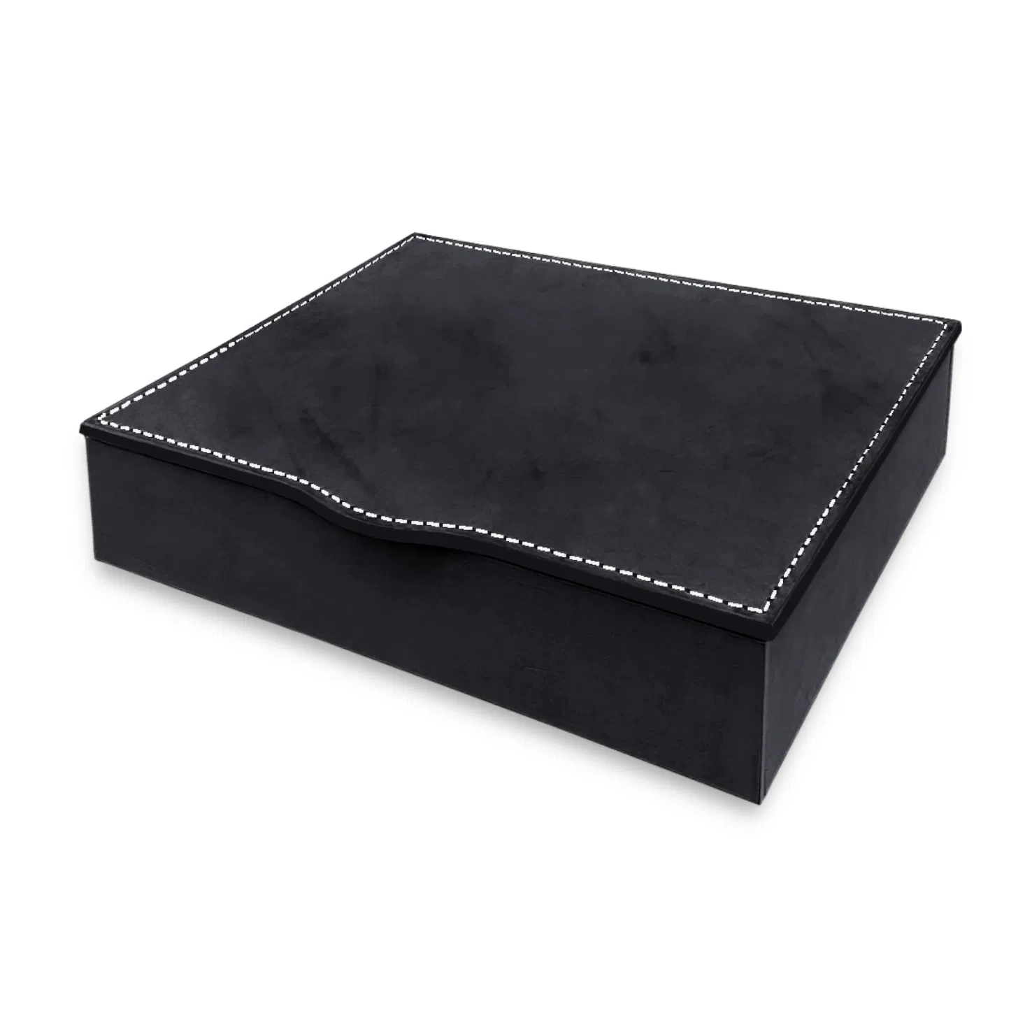 Incanto portagioie di lusso in cuoio artigianale Quia Zulpo nero bianco 01